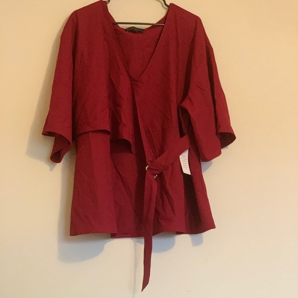 Eloquii tunic style blouse. Burgundy.Size 24 NWT - Picture 2 of 10